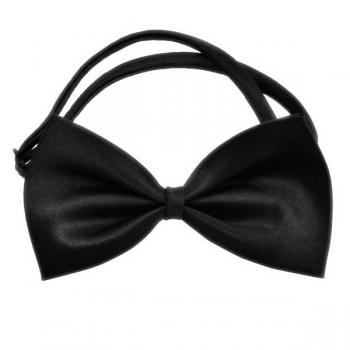 Kedi Köpek Papyonu Renkli Parlak Kumaş Siyah 40*20 cm