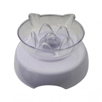 Kedi Ve Köpek Yavaş Besleme Su Ve Mama Kabı 250 ml Beyaz