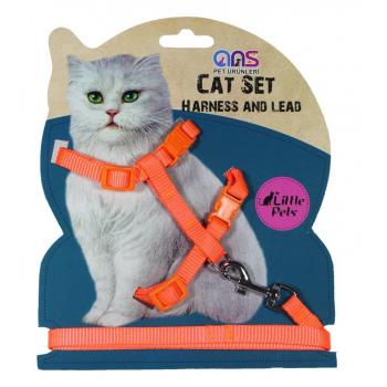 Kedi Göğüs Bel Tasması Dokuma Turuncu