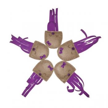 Kedi Oyuncağı Hışırtılı Bebek Ahtapot 6-15 cm Mor