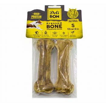 Delibon Deri Köpek Çiğneti Pres Kemik 2x12cm Natural