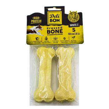 Delibon Deri Köpek Çiğneti Pres Kemik 2x12cm Beyaz