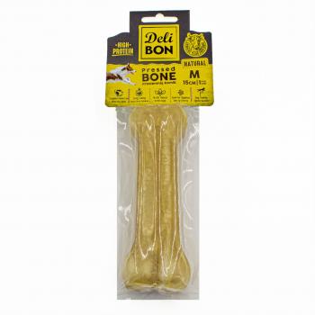 Delibon Deri Köpek Çiğneti Pres Kemik 1x15cm Natural