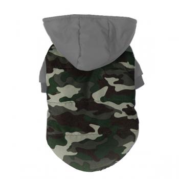 Kedi Köpek Montu Yeşil-Gri Kamuflaj 24*40 cm XXSmall