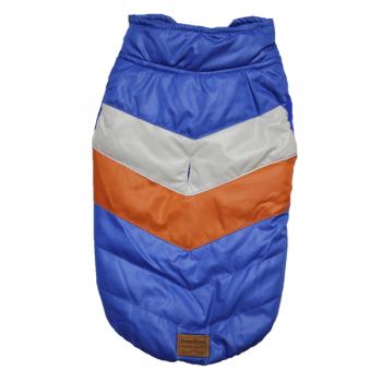 Sax Elyaflı Fermuarlı Puf Köpek Yeleği  Medium