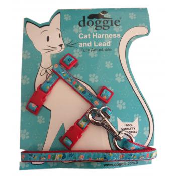 Doggie Kitty Kedi Göğüs Tasması 22/36 cm Kırmızı