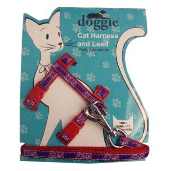 Doggie Gülücük Kedi Göğüs Tasması 22/36 cm Kırmızı