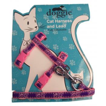 Doggie Gülücük Kedi Göğüs Tasması 22/36 cm Pembe