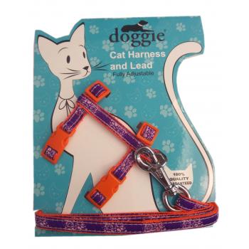 Doggie Gülücük Kedi Göğüs Tasması 22/36 cm Turuncu