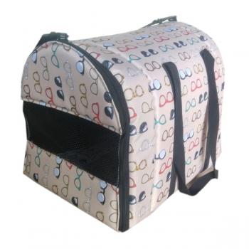 Kedi köpek taşıma valizi gözlük desenli 45*34*30 cm