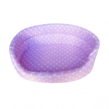 Kedi Köpek Yatağı Puantiye Desenli Pembe Small ø 50*45*15 cm