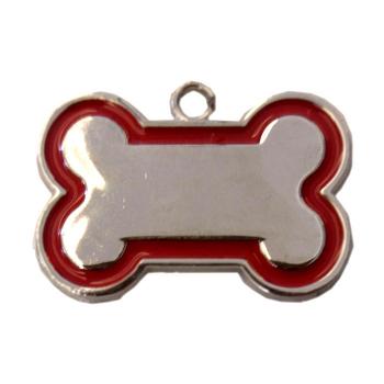 Kemik Şekilli Kedi Köpek İsimlik Aksesuar 2*3 cm Kırmızı