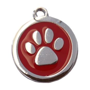 Pati Desenli Kedi Köpek İsimlik Aksesuar 2,5 cm Kırmızı