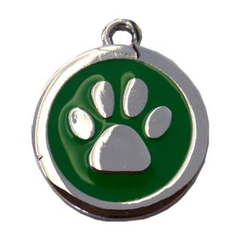 Pati Desenli Kedi Köpek İsimlik Aksesuar 2,5 cm Yeşil