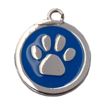 Pati Desenli Kedi Köpek İsimlik Aksesuar 2,5 cm Mavi