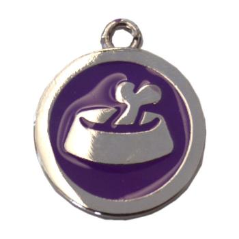 Desenli Kedi Köpek İsimlik Aksesuar 2,5 cm Mor
