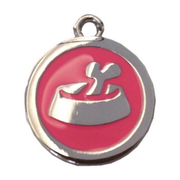 Desenli Kedi Köpek İsimlik Aksesuar 2,5 cm Pembe