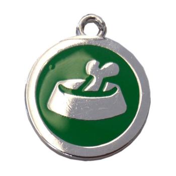 Desenli Kedi Köpek İsimlik Aksesuar 2,5 cm Yeşil