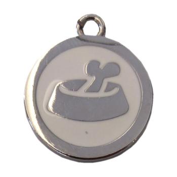 Desenli Kedi Köpek İsimlik Aksesuar 2,5 cm Beyaz