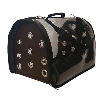 Şeffaf Kedi Köpek Taşıma Çantası 26/44 cm Koyu Kahverengi