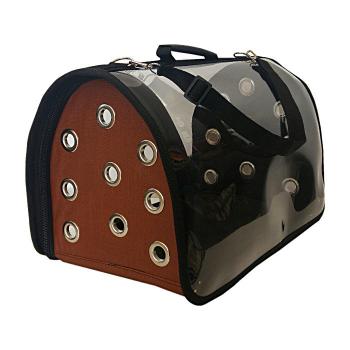 Şeffaf Kedi Köpek Taşıma Çantası 26/44 cm Açık Kahverengi