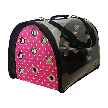 Şeffaf Kedi Köpek Taşıma Çantası 26/44 cm Pembe