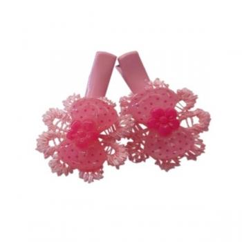 Güpürlü Ve Çiçekli Kedi Köpek Tokası 2li 3,5 cm Açık Pembe