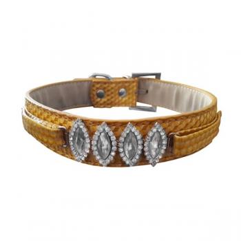 Köpek Boyun Tasması Taş Aksesuarlı 40*50 cm Sarı