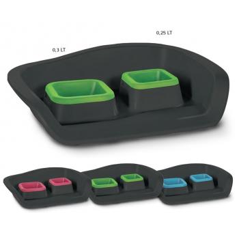 MP Nembo Su Sıçratmayan Kedi Köpek Mama Su Kabı 300+250 ml