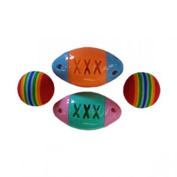 Hangyi kedi oyuncağı dörtlü set çıngıraklar-toplar 4-7 cm