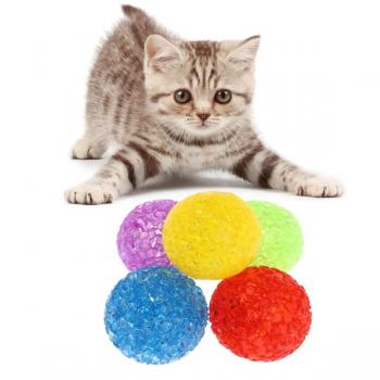 Kedi Oyuncağı Zilli Plastik Top 4 cm Çeşitli Renklerde 4'lü Set