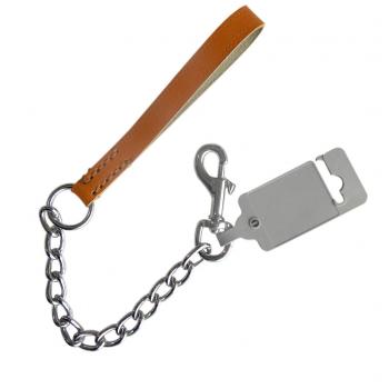 Percell Deri Sapli Zincir Kisa Gezdirme 50Cm
