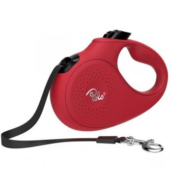 Polo Solid Makaralı Otomatik Tasma XS 3 Metre - 12 kg Kırmızı