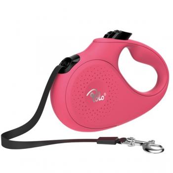 Polo Solid Makaralı Otomatik Tasma XS 3 Metre - 12 kg Pembe