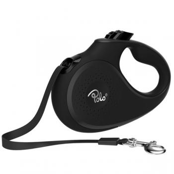 Polo Solid Makaralı Otomatik Tasma XS 3 Metre - 12 kg Siyah