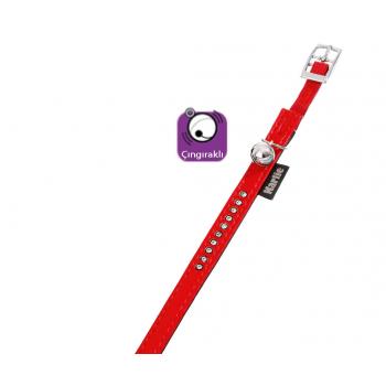 Karlie Deri Taşli Kedi Tasma Xs 30Cm-11Mm Kirmizi