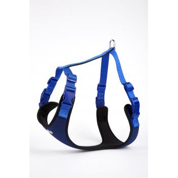 Doggie Softlu Siyah Köpek Bel Tasması 60/85 cm Mavi