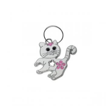 Kedi Tasma Aksesuarı Çiçekli Kedi 2×2 cm Beyaz