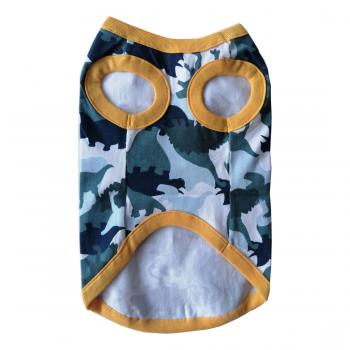 Kedi Köpek Kıyafeti Dinazor Hardalı Biyeli Tişört XS 21 cm