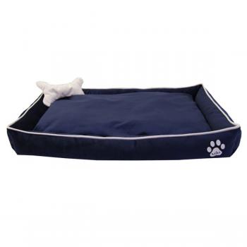 Miu Tay Tüyü Köpek Yatağı Kemik Yastıklı 12*65*85 cm Lacivert Medium