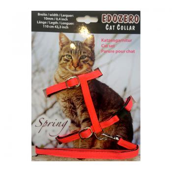 Edozero Kedi Göğüs Bel Tasması Turuncu Pembe