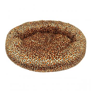 Tay Tüyü Yumuşak Kedi Köpek Yatağı 50 cm Leopar