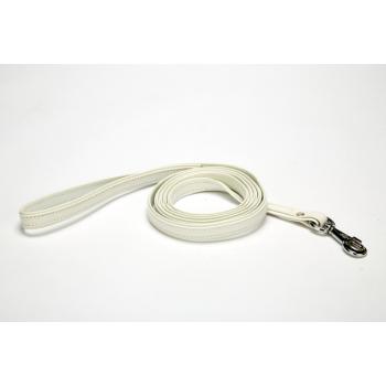 Doggie Flotter El Yapımı Deri Köpek Gezdirme Kayışı 1,5 cm x 150 cm Beyaz