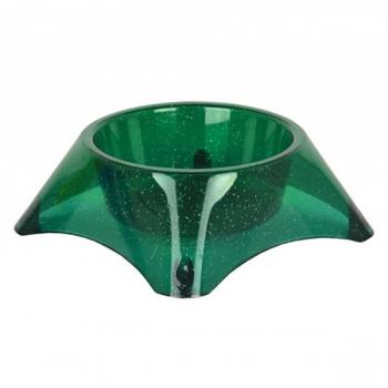 Kedi Ve Yavru Köpek Su Ve Mama Kabı Şeffaf ve Simli 200 ml Yeşil