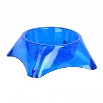 Kedi Ve Yavru Köpek Su Ve Mama Kabı Şeffaf ve Simli 200 ml Mavi