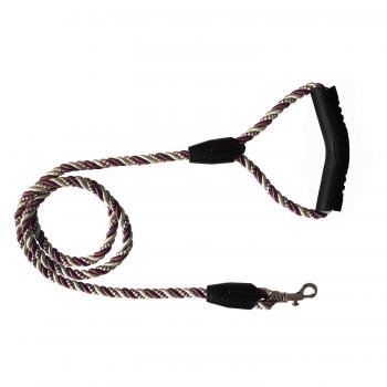 Üçlü Sarmallı Köpek Gezdirme Halatı 1 cm-120 cm Lila Krem