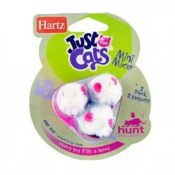 Üçlü Fare Seti Kedi Oyuncağı Beyaz-Pembe 10 cm