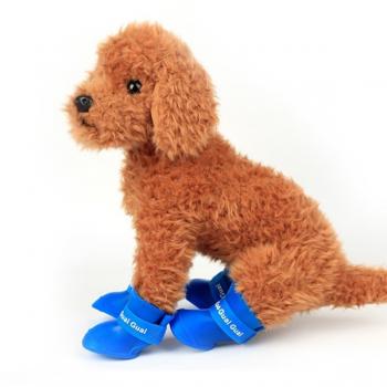 Bantlı Köpek Ayakkabısı 4'lü Set Mavi 4-5 cm Medium