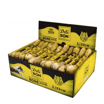 Delibon 22cm Deri Köpek Çiğneti Pres Kemik 1x22cm Natural