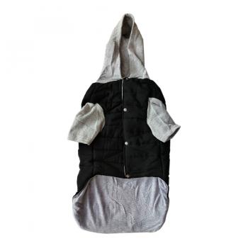 Kapüşonlu Köpek Montu XLarge 61*50*82 cm Gri Siyah